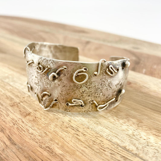 Bracelet - Sterling Pierced & "Threaded" Sterling Original Cuff