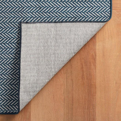 Rug - Machine Washable - Herringbone Navy