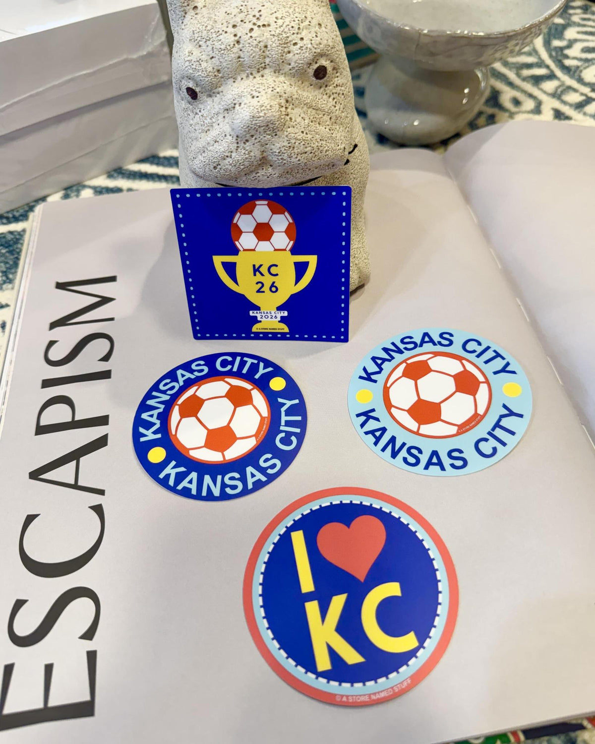 Sticker - I (heart) KC - Yellow KC on Blue