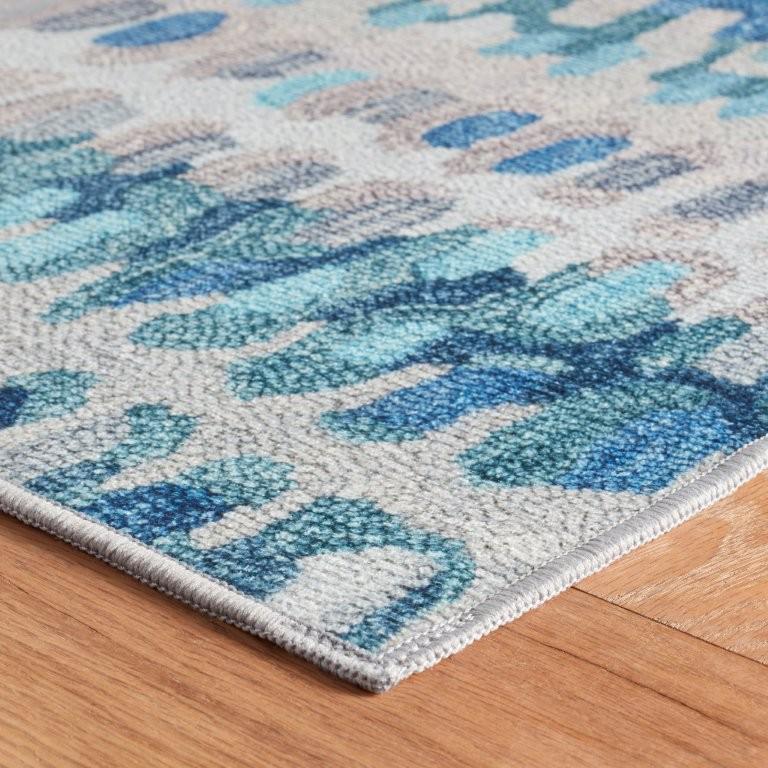 Rug - Machine Washable - Paint Chip Blue
