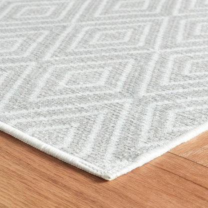 Rug - Machine Washable - Diamond Platinum/White