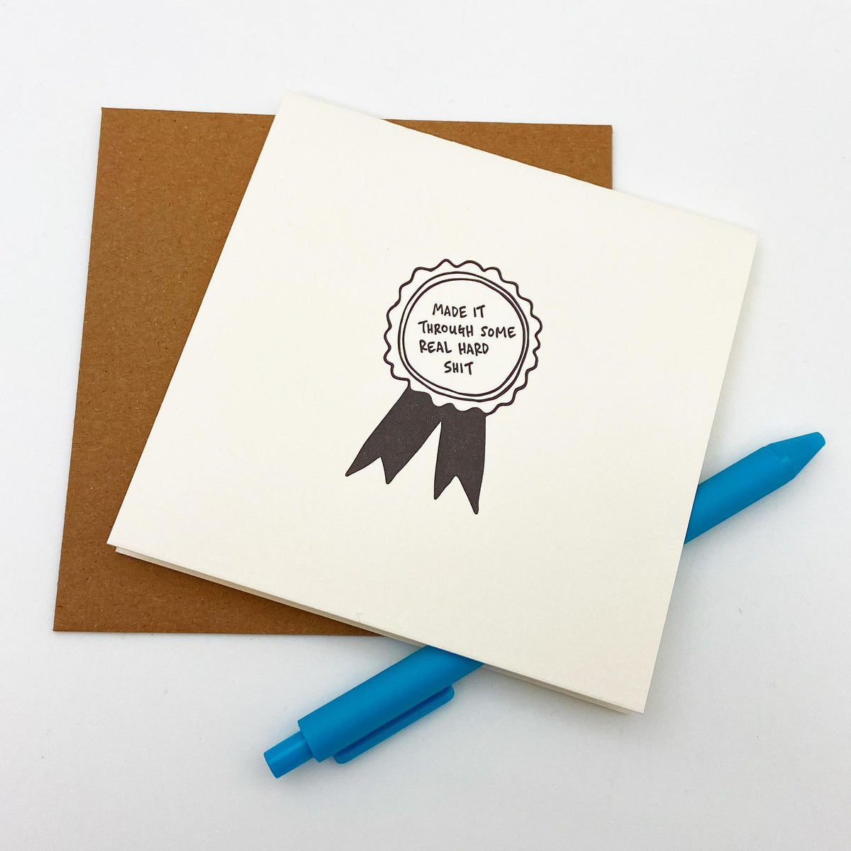 Card & Envelope - Real Hard Shit - Letterpress