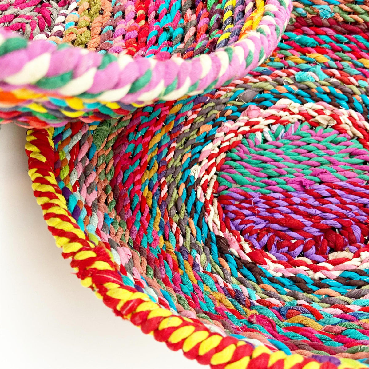 Classic Bowl Basket - Woven Chindi on Steel Frame