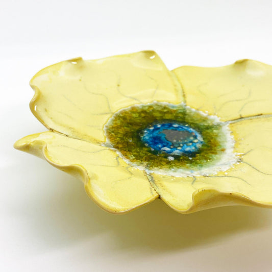 Ceramic Wall Art - Yellow Flower - Small