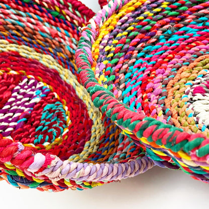 Classic Bowl Basket - Woven Chindi on Steel Frame