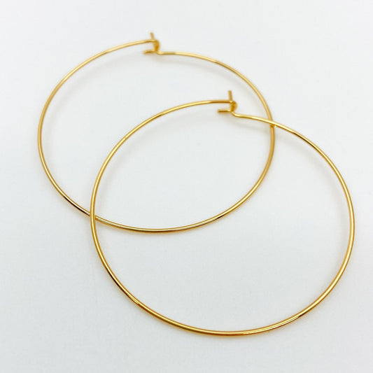 Earrings - 14k Gold-fill on Sterling Hoops