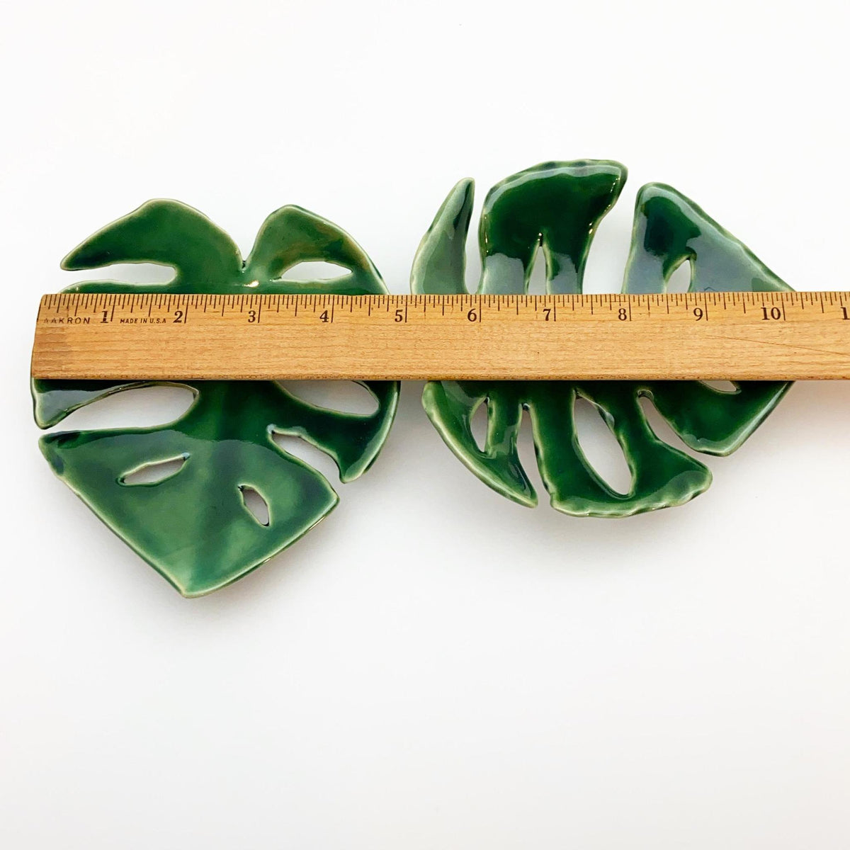 Ceramic Wall Art - "Baby Monstera Leaf" - Green