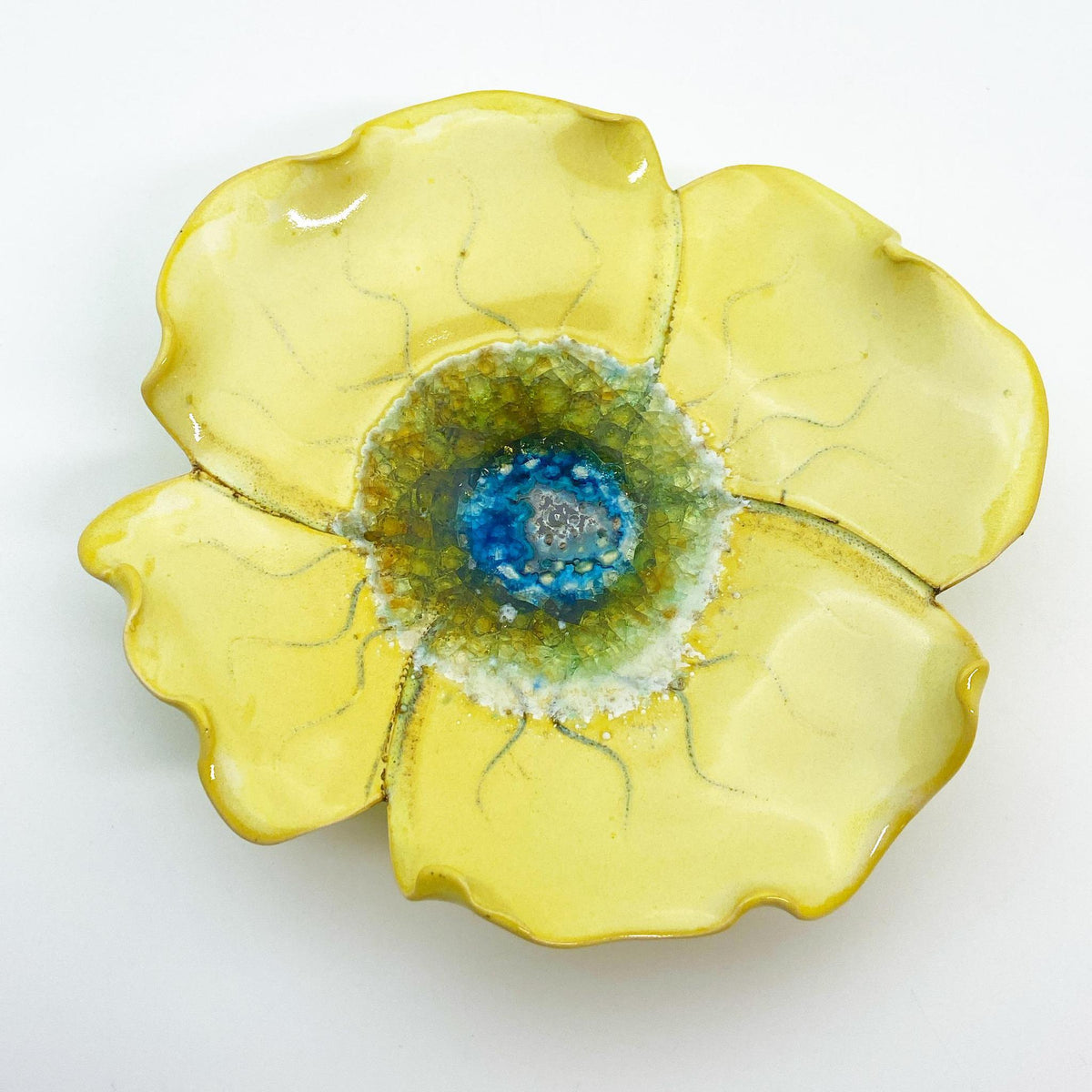 Ceramic Wall Art - Yellow Flower - Small
