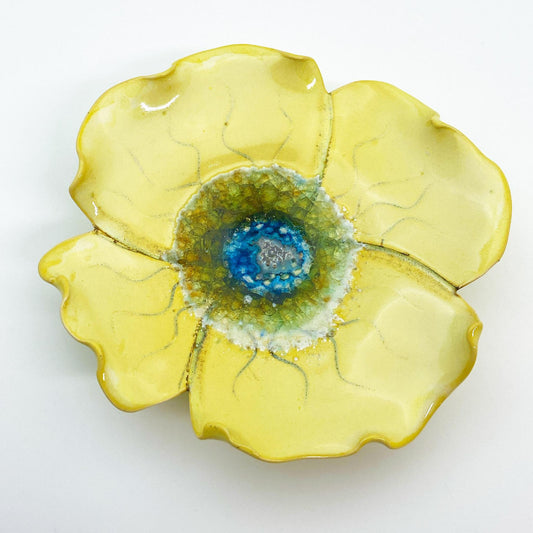 Ceramic Wall Art - Yellow Flower - Small