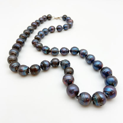 Necklace - Handknotted Dark Pearl - 29"