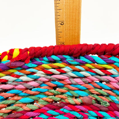 Classic Bowl Basket - Woven Chindi on Steel Frame