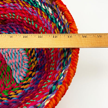 Classic Bowl Basket - Woven Chindi on Steel Frame