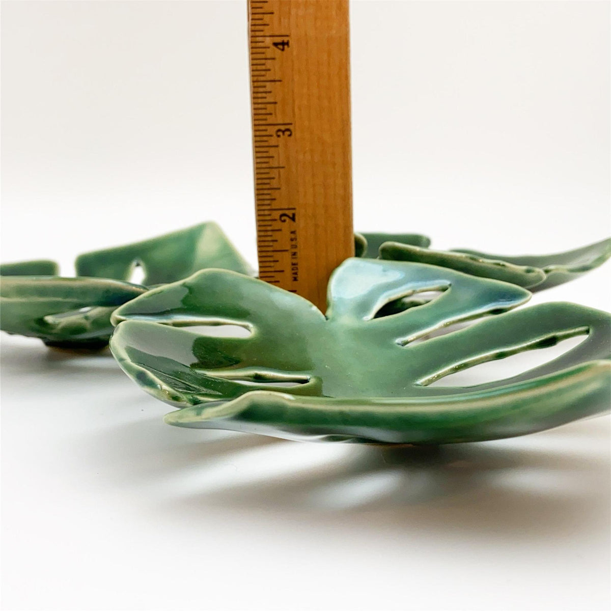 Ceramic Wall Art - "Baby Monstera Leaf" - Green