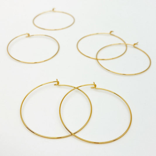 Earrings - 14k Gold-fill on Sterling Hoops