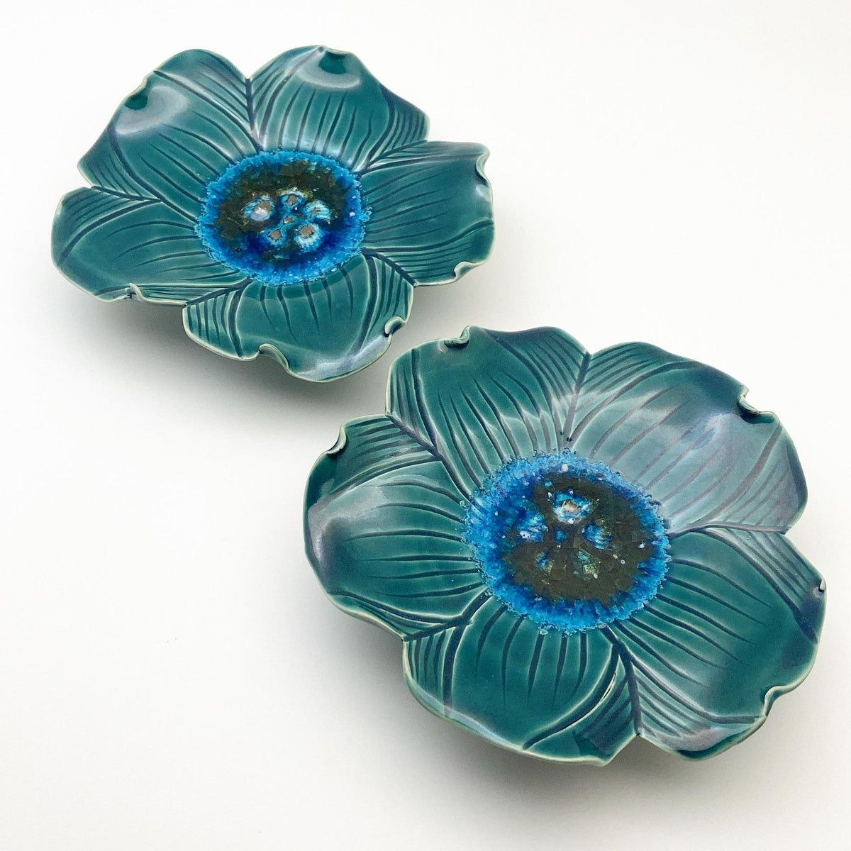 Ceramic Wall Art - Peacock Flower - Small